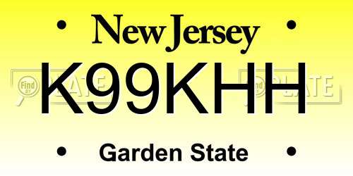 K99KHH New Jersey License Plate