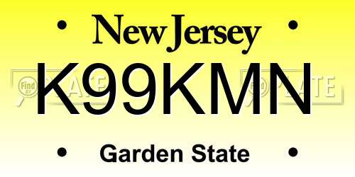 K99KMN New Jersey License Plate