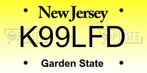 K99LFD New Jersey License Plate