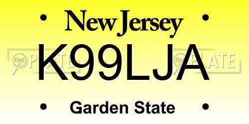 K99LJA New Jersey License Plate