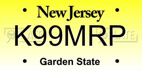 K99MRP New Jersey License Plate