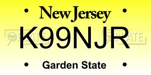 K99NJR New Jersey License Plate