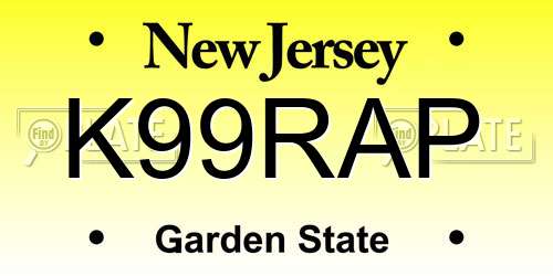 K99RAP New Jersey License Plate