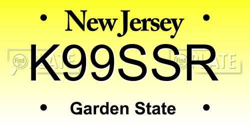 K99SSR New Jersey License Plate