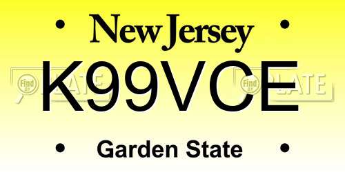 K99VCE New Jersey License Plate