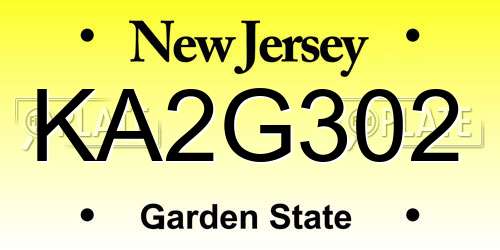KA2G302 New Jersey License Plate