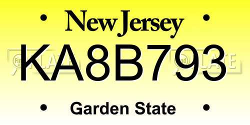 KA8B793 New Jersey License Plate