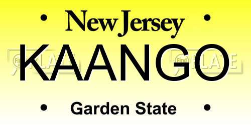KAANGO New Jersey License Plate