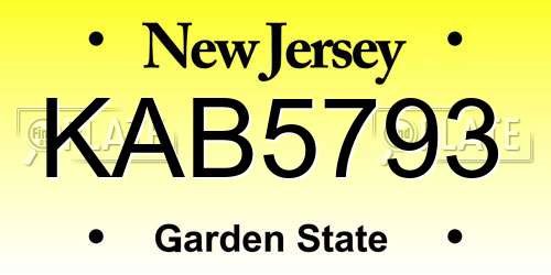 KAB5793 New Jersey License Plate