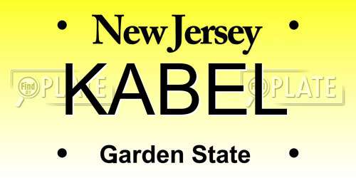 KABEL New Jersey License Plate