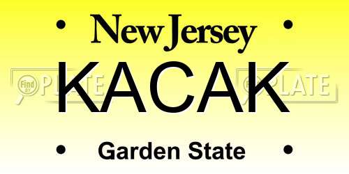 KACAK New Jersey License Plate