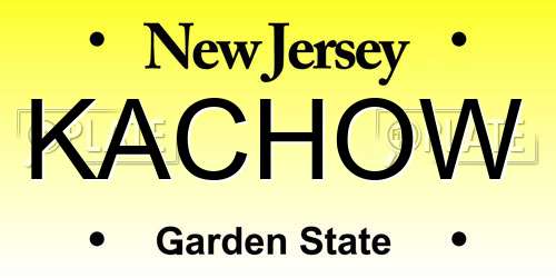 KACHOW New Jersey License Plate