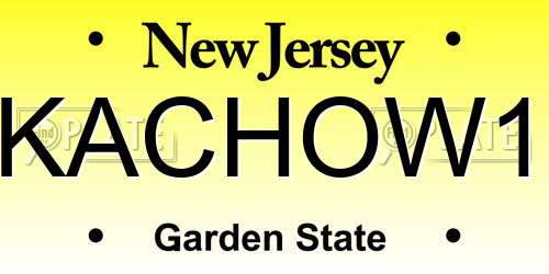 KACHOW1 New Jersey License Plate