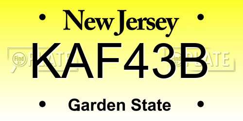 KAF43B New Jersey License Plate