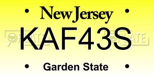 KAF43S New Jersey License Plate