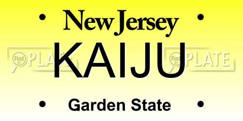 KAIJU New Jersey License Plate