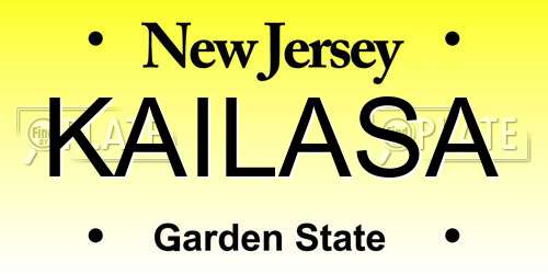 KAILASA New Jersey License Plate
