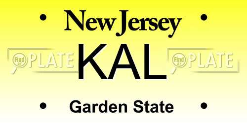 KAL New Jersey License Plate