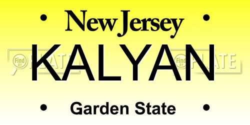 KALYAN New Jersey License Plate
