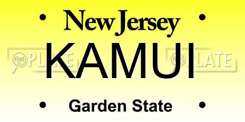 KAMUI New Jersey License Plate