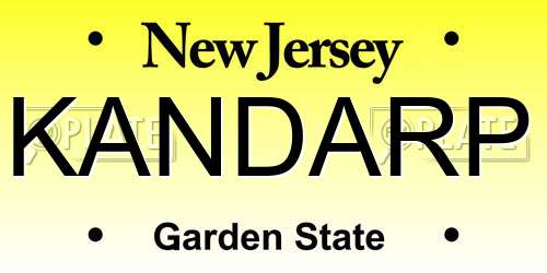 KANDARP New Jersey License Plate