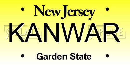 KANWAR New Jersey License Plate