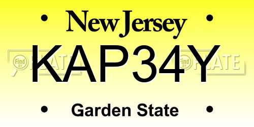 KAP34Y New Jersey License Plate