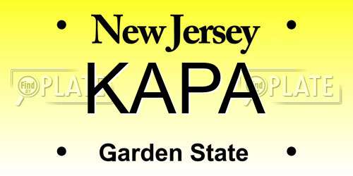 KAPA New Jersey License Plate