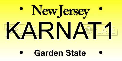 KARNAT1 New Jersey License Plate