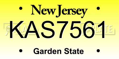 KAS7561 New Jersey License Plate
