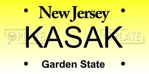 KASAK New Jersey License Plate