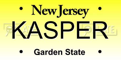 KASPER New Jersey License Plate