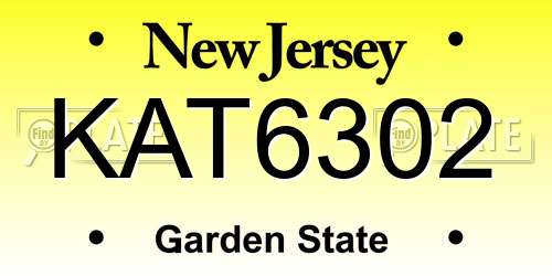 KAT6302 New Jersey License Plate