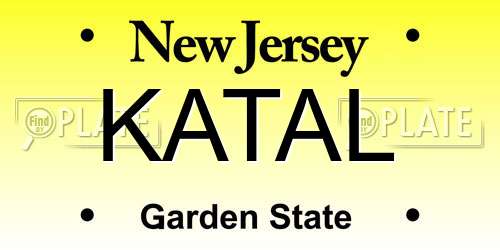 KATAL New Jersey License Plate
