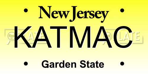 KATMAC New Jersey License Plate