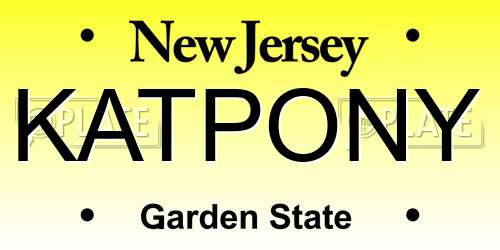 KATPONY New Jersey License Plate