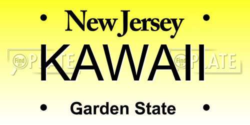 KAWAII New Jersey License Plate