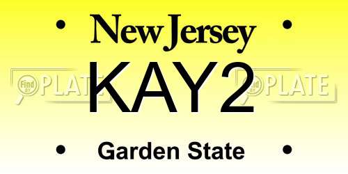 KAY2 New Jersey License Plate