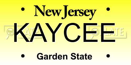 KAYCEE New Jersey License Plate