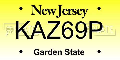 KAZ69P New Jersey License Plate