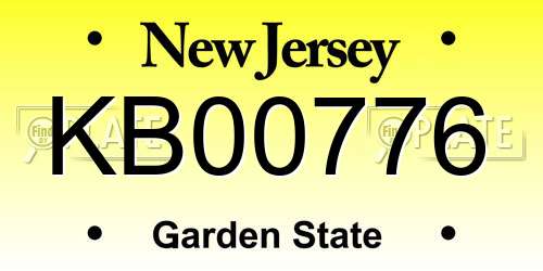 KB00776 New Jersey License Plate