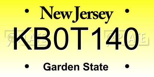 KB0T140 New Jersey License Plate