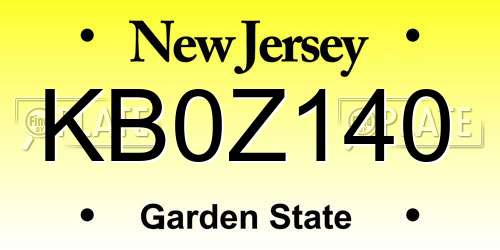 KB0Z140 New Jersey License Plate