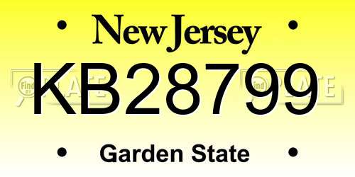 KB28799 New Jersey License Plate