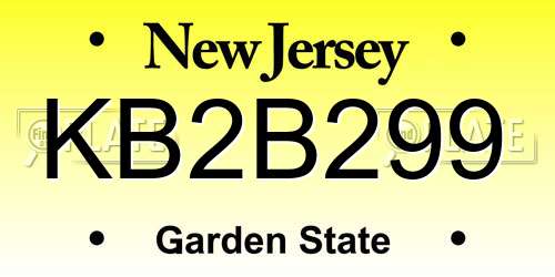 KB2B299 New Jersey License Plate
