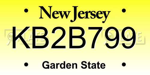 KB2B799 New Jersey License Plate