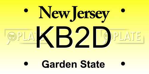 KB2D New Jersey License Plate