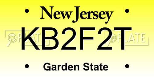 KB2F2T New Jersey License Plate