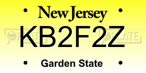 KB2F2Z New Jersey License Plate