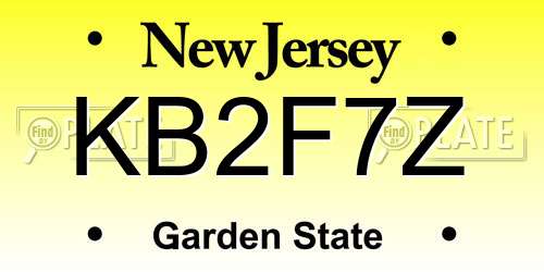 KB2F7Z New Jersey License Plate